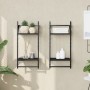 Estantes de pared 2 niveles con barras 2 uds negro 30x25x65 cm
