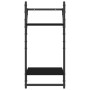 Estantes de pared 2 niveles con barras 2 uds negro 30x25x65 cm