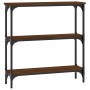 Mesa consola madera de ingeniería marrón roble 75x22,5x75 cm