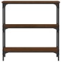 Mesa consola madera de ingeniería marrón roble 75x22,5x75 cm