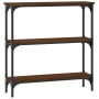 Mesa consola madera de ingeniería marrón roble 75x22,5x75 cm