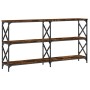 Mesa consola madera de ingeniería roble ahumado 156x28x80,5 cm