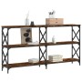 Mesa consola madera de ingeniería roble ahumado 156x28x80,5 cm