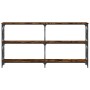 Mesa consola madera de ingeniería roble ahumado 156x28x80,5 cm