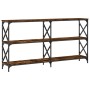 Mesa consola madera de ingeniería roble ahumado 156x28x80,5 cm