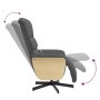 Sillón reclinable de masaje con reposapiés tela gris oscuro