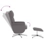 Sillón de masaje reclinable con reposapiés cuero sintético gris