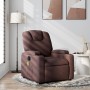 Sillón de masaje reclinable de tela marrón oscuro