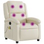 Sillón reclinable de masaje cuero sintético crema