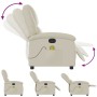 Sillón reclinable de masaje cuero sintético crema