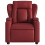 Sillón reclinable de cuero sintético rojo tinto