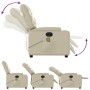 Sillón reclinable de masaje cuero sintético crema