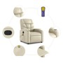 Sillón reclinable de masaje cuero sintético crema