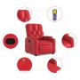 Sillón de masaje reclinable cuero sintético rojo