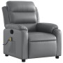 Sillón de masaje reclinable cuero sintético gris