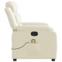 Sillón reclinable de masaje cuero sintético crema