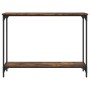 Mesa consola madera de ingeniería roble ahumado 101x30,5x75 cm