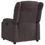 Sillón reclinable de tela marrón oscuro