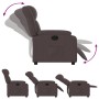Sillón reclinable de tela marrón oscuro