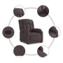 Sillón reclinable de tela marrón oscuro