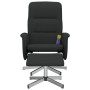 Sillón reclinable de masaje con reposapiés tela negro