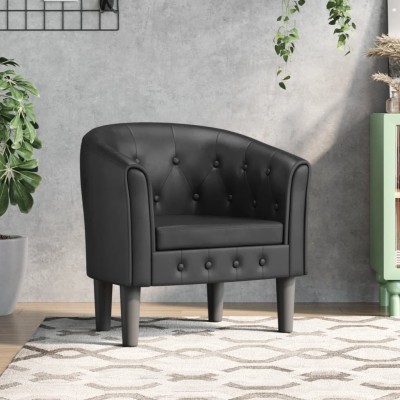 Sillón cuero sintético negro