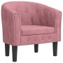 Sillón de terciopelo rosa