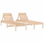 Tumbonas 2 unidades madera maciza de pino 199,5x60x74 cm