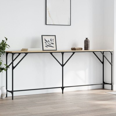 Mesa consola madera de ingeniería roble Sonoma 200x29x75 cm