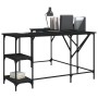 Escritorio madera de ingeniería negro 139x139x75 cm