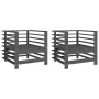 Sillones de jardín 2 unidades madera maciza de pino gris