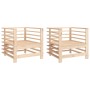 Sillones de jardín 2 unidades madera maciza de pino