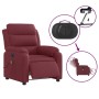 Sillón de masaje reclinable eléctrico tela rojo tinto