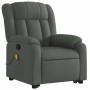 Silla de masaje reclinable de pie de tela gris oscuro