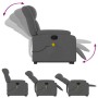 Silla de masaje reclinable de pie de tela gris oscuro