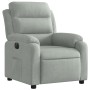 Sillón reclinable eléctrico de terciopelo gris claro
