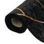 Alfombra lavable antideslizante negro y dorado 160x230 cm