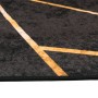 Alfombra lavable antideslizante negro y dorado 160x230 cm