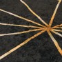 Alfombra lavable antideslizante negro y dorado 160x230 cm