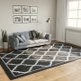 Alfombra lavable antideslizante negro y blanco 190x300 cm