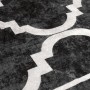 Alfombra lavable antideslizante negro y blanco 190x300 cm
