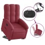 Sillón reclinable elevable tela rojo tinto