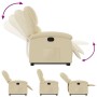 Sillón reclinable elevable de tela color crema