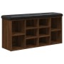 Banco zapatero madera de ingeniería marrón roble 102x32x50 cm