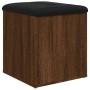 Banco con almacenaje madera ingeniería roble marrón 42x42x45 cm