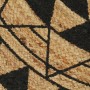 Alfombra de yute tejida a mano con estampado negro 120 cm