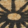 Alfombra de yute tejida a mano con estampado negro 120 cm