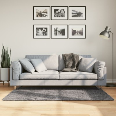 Alfombra de pelo corto suave lavable HUARTE antracita 80x150 cm