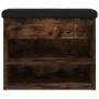 Banco zapatero madera de ingeniería roble ahumado 62x32x50 cm