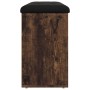 Banco zapatero madera de ingeniería roble ahumado 102x32x50 cm